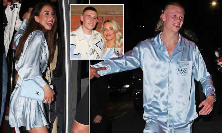 Erling Haaland and girlfriend Isabel Johansen celebrate PL win in PYJAMAS