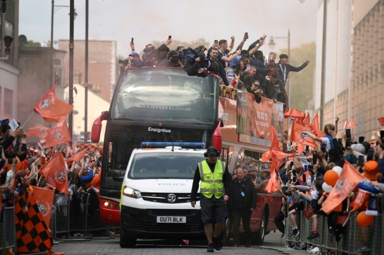 Luton celebrate Premier League promotion with victory parade