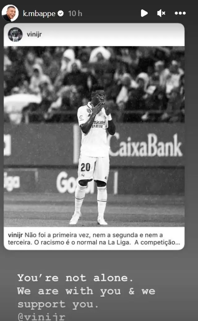 “You’re Not Alone” – Kylian Mbappe and Ronaldo Joins Neymar and Other Superstars in Supporting Vinicius Jr Following La Liga racism storm