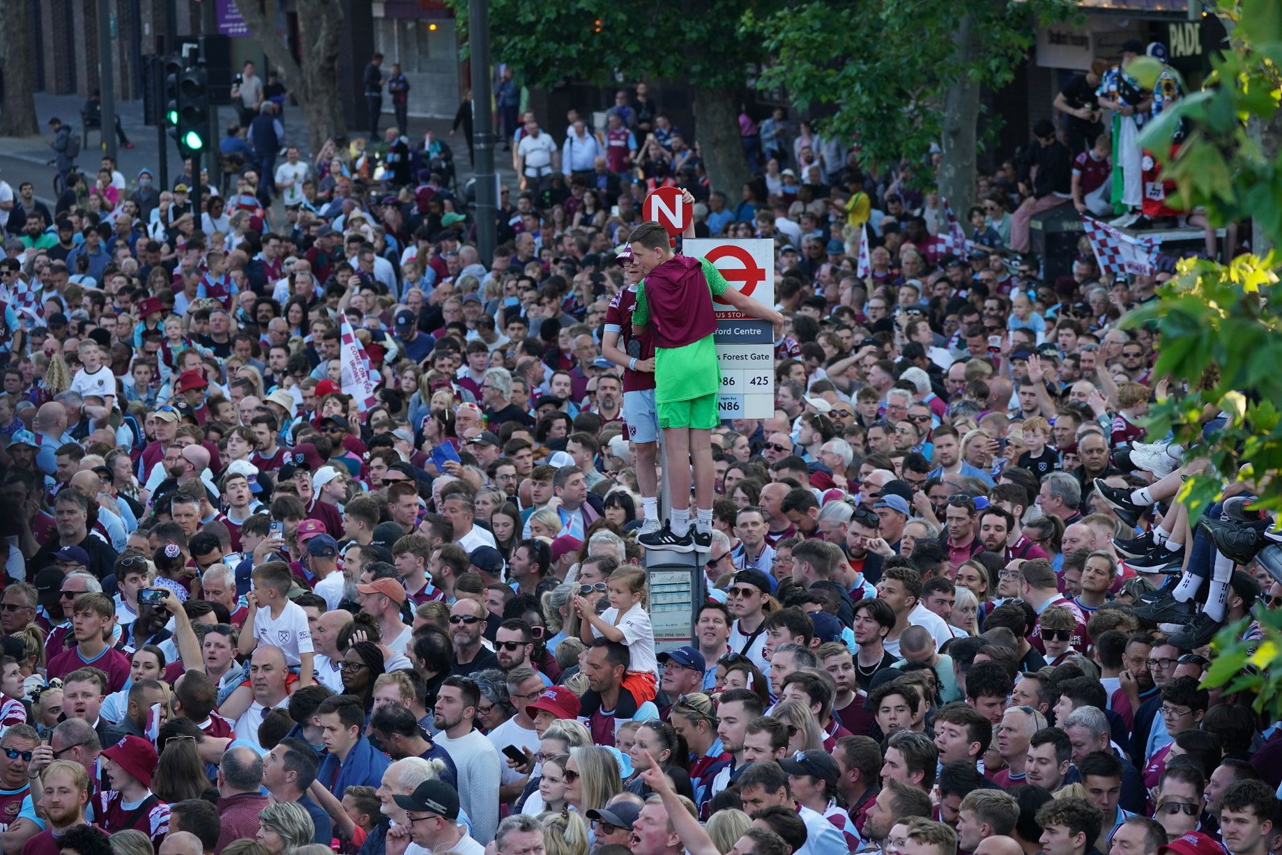 Thousands welcome Europa Conference League winners West Ham on victorious bus parade in London