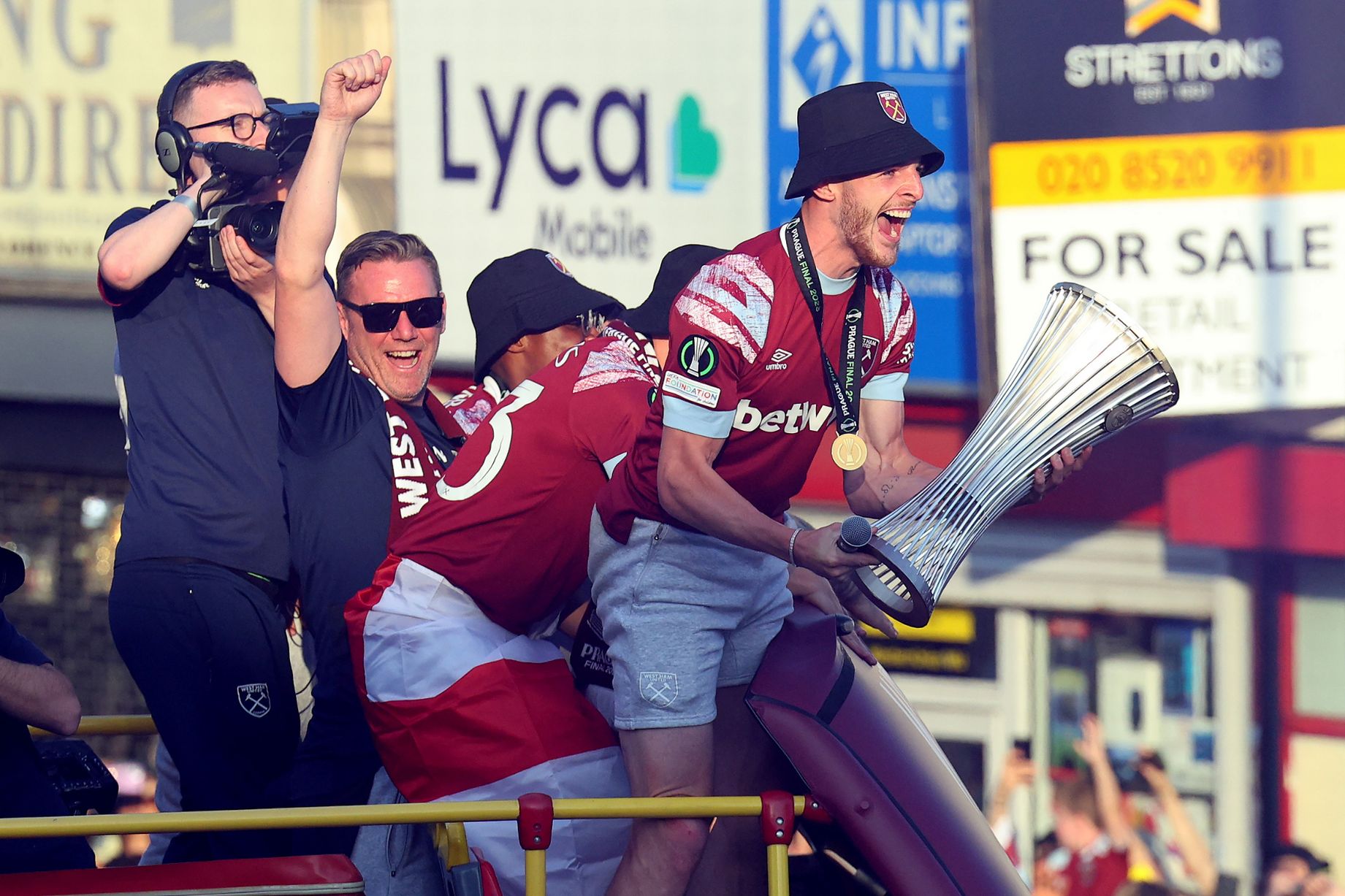 Thousands welcome Europa Conference League winners West Ham on victorious bus parade in London