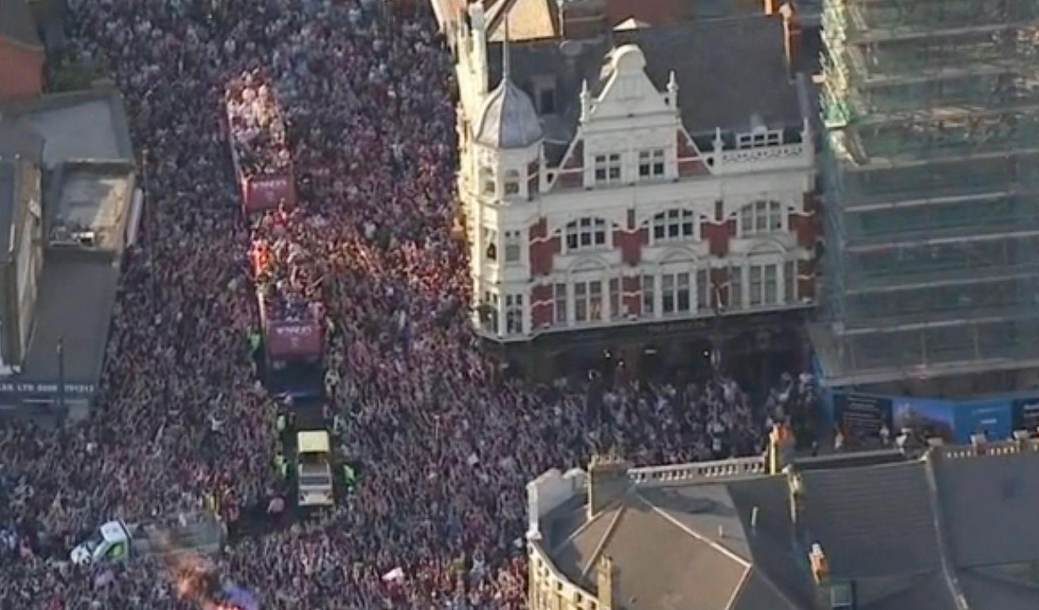 Thousands welcome Europa Conference League winners West Ham on victorious bus parade in London
