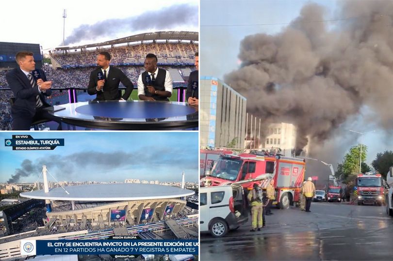 UCL FINAL: Huge blaze rages outside stadium hosting Man City vs Inter Milan as smoke engulfs Istanbul
