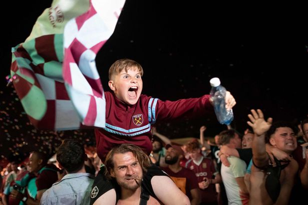 West Ham fans and players go berserk partying into the night after historic win